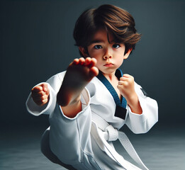 Taekwondo boy -Generative AI 