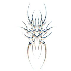 3d tribal with chrome and silver