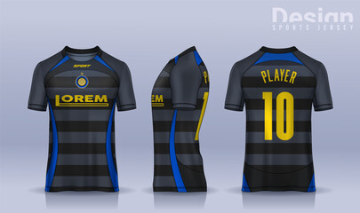t-shirt sport design template, Soccer jersey mockup for football club. uniform front and back view.	