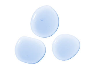 round drops of serum gel texture cosmetic productson a white background top view