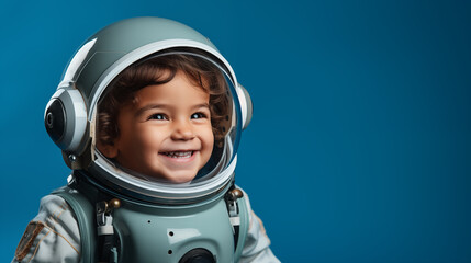 Little boy wearing an astronaut suit