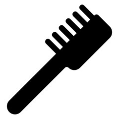 hair brush glyph icon vector illustration isolated on white background