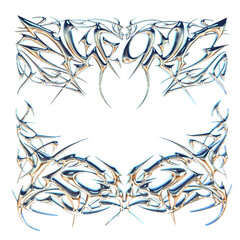 3d tribal with chrome and silver