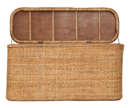 Rattan chest mockup png in boho design