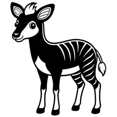 single baby nilgai line art vector 