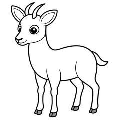 single baby nilgai line art vector 