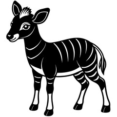 single baby nilgai line art vector 