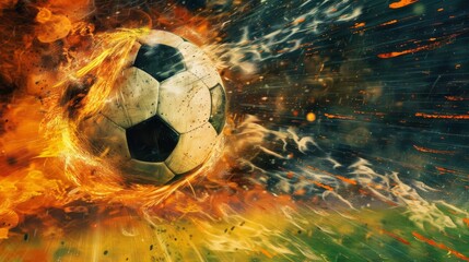 Soccer Ball on Fire in Motion