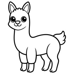 Fototapeta premium single baby vicuna line art vector