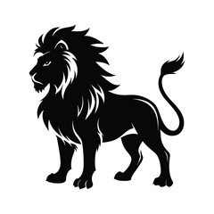 Angry lion sihlouette