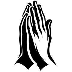 Silhouette of hands praying