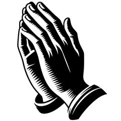 Silhouette of hands praying