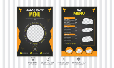 simple and minimal menu card design