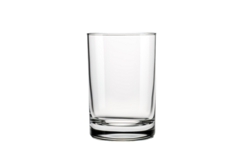 A Crystal Clear Glass Awaits Its Contents on a Clear PNG or White Background.