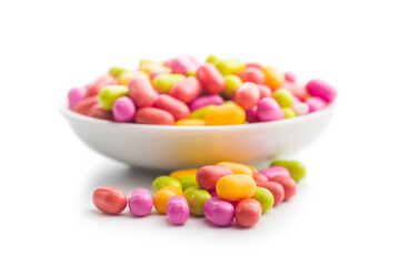 Colorful hard mint Candies Isolated On White Background