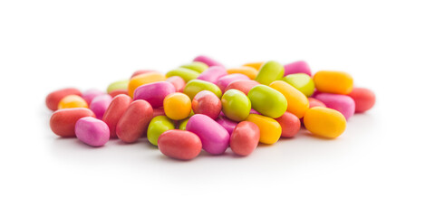 Colorful hard mint Candies Isolated On White Background