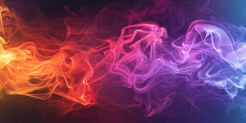 Obraz premium Abstract Smoke and Heat with Copy Space in Wide Banner. High-Resolution AI-Generated Wallpaper for Dynamic Backgrounds