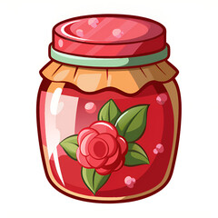  jar with sweet fruit, isolated