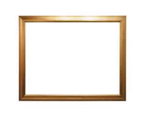 Gold picture frame  png sticker, transparent background