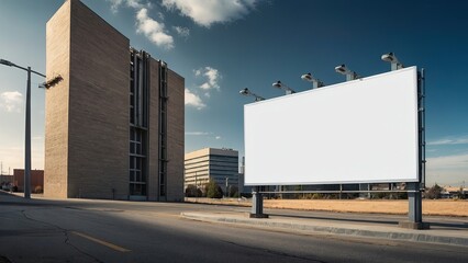 Plain Empty Blank White Billboard Mockup Advertisement