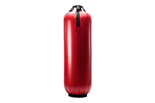 A Vibrant Red Inflatable Flotation Device for Water Safety on a Clear PNG or White Background.