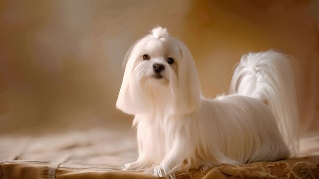 The Maltese is a small dog breed with a long, flowing coat and a lively personality.