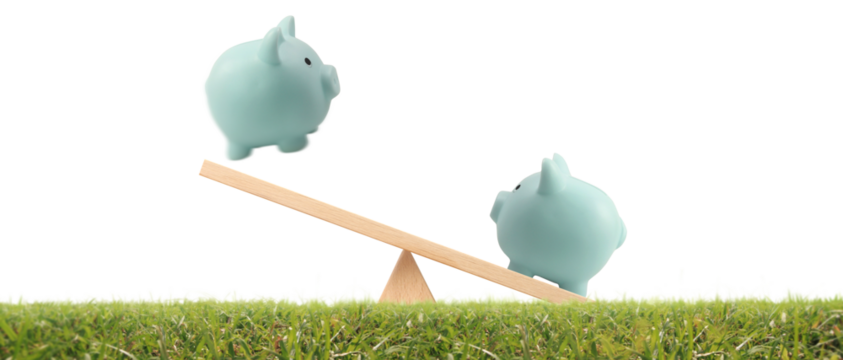 Piggy bank grass as fokaw, coin Saving