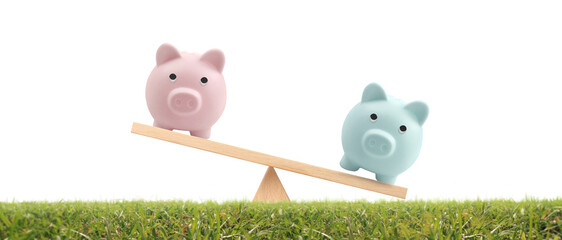 Piggy bank grass as fokaw, coin Saving