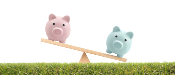 Piggy bank grass as fokaw, coin Saving