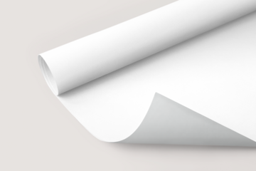 PNG rolled poster mockup, transparent design