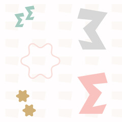 Cute doodle shape element background template