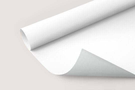 PNG rolled poster mockup, transparent design