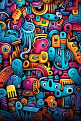 Fototapeta premium Whimsical Expressions Creating Unique Doodle Backgrounds