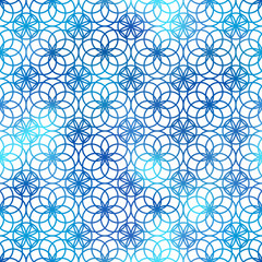Abstract Arabic style seamless pattern. Vector shiny holographic gradient oriental ornament on white background. Islamic traditional texture for backgrounds, wallpapers, textile patterns, decoration