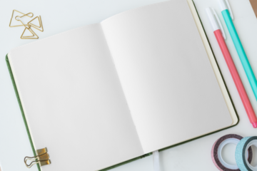 Blank notebook page with stationary design element