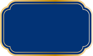 Elegant vintage gold frame on blue background