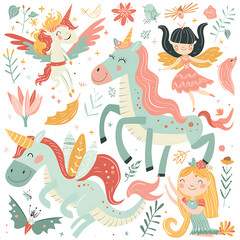 Here's the cartoon vector pattern featuring various cute animals, perfect for children's wallpaper and fun decorative art For naming this image, you could use Whimsical Animal Pattern for Kids