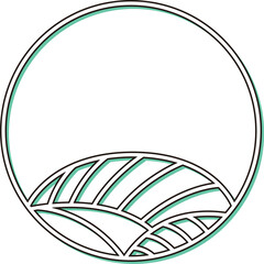 カラーシャドウの円形シンプル花札　葉月　芒　8月　芒のカス