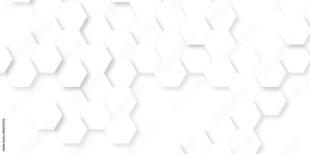 Wall mural Abstract background with hexagon, modern abstract vector polygonal pattern. Futuristic abstract honeycomb technology white background. Luxury white hexagon pattern.