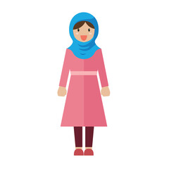 Muslim woman character. Flat style