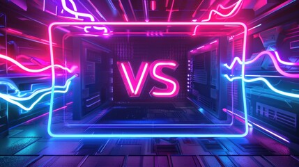neon style gaming versus bandage background iustration
