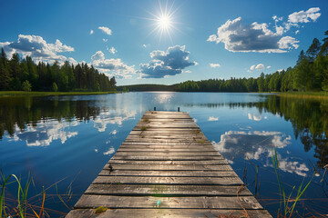 Obraz premium Beach amazing sunrise created with generative AI image