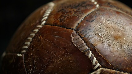 A football adorned with a white stripe