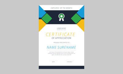 Corporate certificate template layout