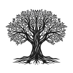 Tree of Life tribal vector black set