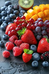 Obraz premium fresh fruits and berries