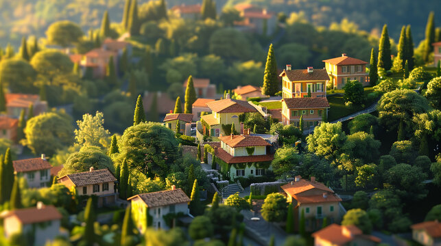 Unique shots showcase quaint villages surrounded by rolling countryside, where life slows down in the lazy days of summer.