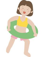 여름 물놀이 튜브 어린이