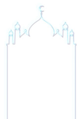 Neon mosque shape element transparent png