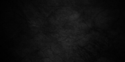 Old wall stone for dark black distressed grunge background wallpaper. rough concrete wall. Abstract black stone wall texture grunge rock surface. dark gray background backdrop. wide panoramic banner.